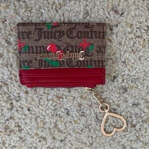 Juicy Couture Brown and Red Card Holder with Heart Keychain